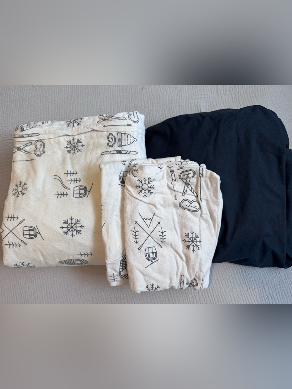 SIMONS HOME King size flannel bedding set winter motif